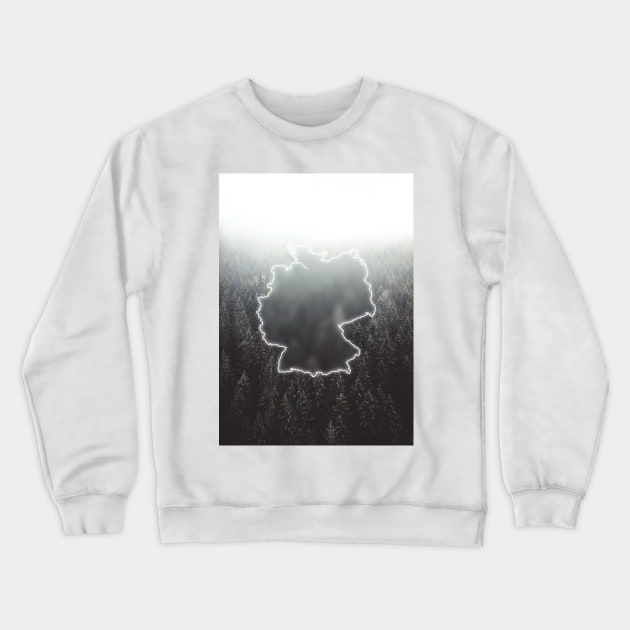 Germany Country Map | Luminous Landscapes Crewneck Sweatshirt by Visitify